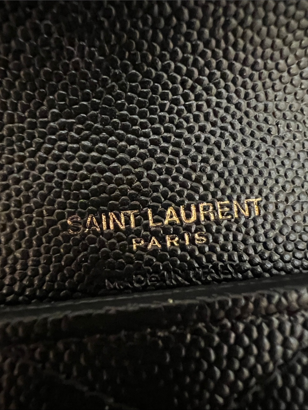 Saint Laurent Black Quilted Envelope Wrist Strap Clutch with Gold YSL - Picture 2 of 9